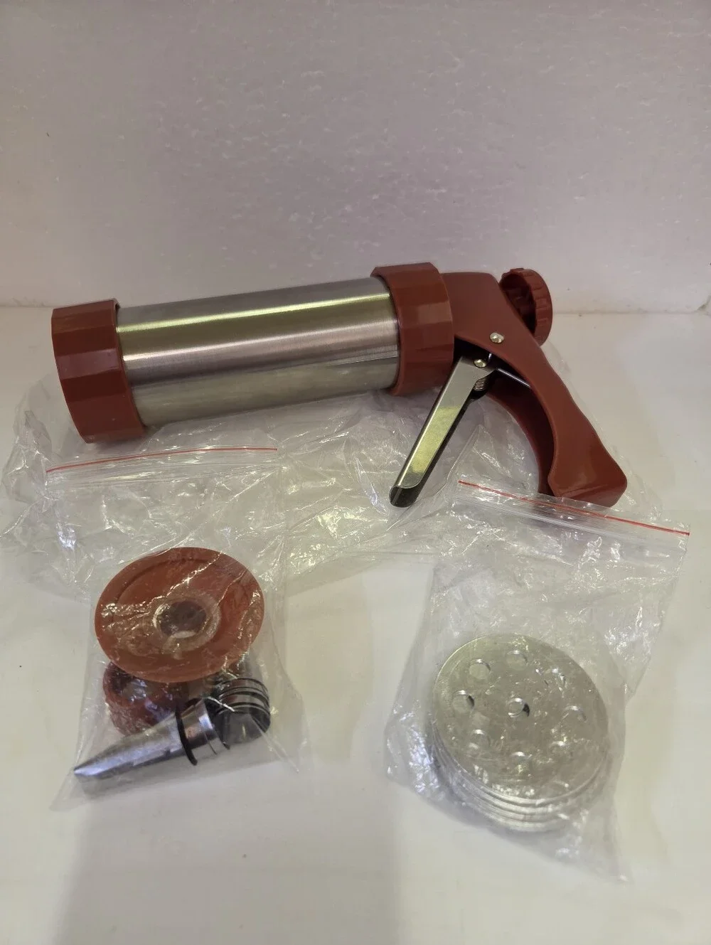 Red Cookie Press Set - Durable Home Kitchen Cookie Gun